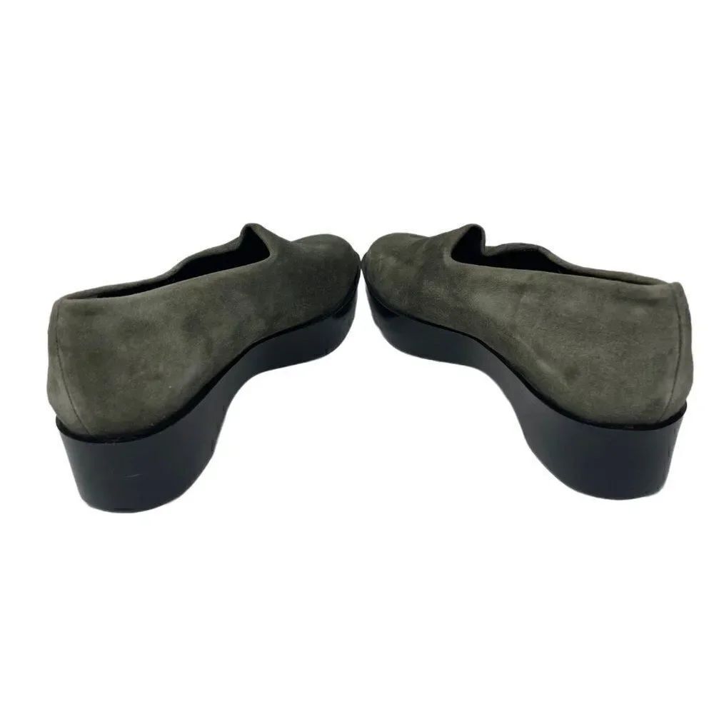 Robert Clergerie Green suede leather low platform modern loafers 6B BoxB - Picture 3 of 7